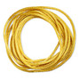 Cord, Satinique™, satin, gold, 2mm regular. Sold per pkg of 10 feet.