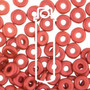 Czech O Beads 3.8mm x 1mm - 8.1gm Vial Lava Red(Approx 250 beads)