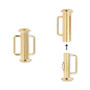 Clasp, slide lock, gold-plated brass, 16x6mm round tube, 8x2mm inside diameter. Sold per pkg of 4.