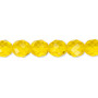 Bead, Czech fire-polished glass, transparent yellow, 8mm faceted round. Sold per 15-1/2" to 16" strand, approximately 50 beads.