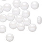 Bead, Preciosa Candy™, Czech pressed glass, opaque alabaster snow white, 8mm candy with (2) 0.8-0.9mm holes. Sold per pkg of 20.