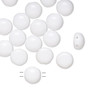 Bead, Preciosa Candy™, Czech pressed glass, Opaque White, 8mm candy with (2) 0.8-0.9mm holes. Sold per pkg of 20.