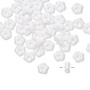 Bead, Preciosa, Czech pressed glass, opaque alabaster snow white, 5x2mm forget-me-not flower with 0.8-0.9mm hole. Sold per pkg of 50.