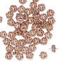 Bead, Preciosa, Czech pressed glass, opaque copper, 5x2mm forget-me-not flower with 0.8-0.9mm hole. Sold per pkg of 50.