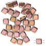 Bead, Preciosa, Czech pressed glass, opaque pale rose copper, 6x6mm Two Hole Tile with (2) 0.7mm holes. Sold per pkg of 40.