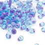 Seed bead, Miyuki, glass, transparent purple color-lined light blue, (DPF-47), 4x3.4mm fringe. Sold per 10-gram pkg.