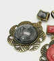 Black Resin Pendant, Flat Round, Antique Bronze, 60x12mm, Hole: 12x8mm