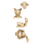 Bead cap, antiqued gold-plated  pewter (tin-based alloy), 19x10mm cat, fits 7-8mm bead. Sold per 2-piece set.