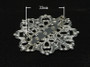 2 x Brass Brooches, Filigree Flower, Silver, 42 x 42.5mm, Pin: 33mm