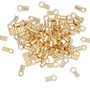 Crimp end, gold-plated brass, 3.5x2mm tube with loop. Sold per pkg of 10.
