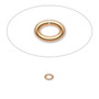 Jump ring, gold-plated brass, 4x3mm oval, 2.5x1.5mm inside diameter, 20 gauge. Sold per pkg of 500.