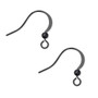 Ear wire, electro-coated brass, black, 19mm flat fishhook with 3mm ball and open loop, 21 gauge. Sold per pkg of 5 pairs.