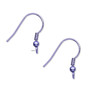 Ear wire, electro-coated brass, purple, 19mm fishhook with 3mm ball and 4mm coil with open loop, 21 gauge. Sold per pkg of 5 pairs.