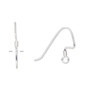 Ear wire, silver-plated brass, 18mm perfect balance angular fishhook with 2.5mm coil and open loop, 22 gauge. Sold per pkg of 5 pairs.