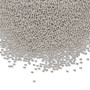 Bead, coated glass, 1mm undrilled micro bead round. Sold per 15-gram bag Opaque Silver