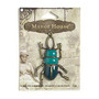Focal, Blue Moon Beads®, enamel and antiqued brass-finished "pewter" (zinc-based alloy), light teal and dark teal, 60x39mm beetle. Sold individually.