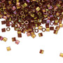 DBLC-0103 - 8/0 - Miyuki - Translucent Gold Luster Rainbow Gold Red - 7.5gms (approx 220 Beads) - Glass Delica Beads - Cylinder Hex