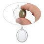 Pendant, silver-plated "pewter" (zinc-based alloy), 40x27mm single-sided oval with 25x18mm oval setting and tube bail.