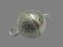 Magnetic Clasp - Large Round 20mm x 13mm with loops Silver - 2 pack