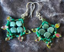 Handmade Earrings - Mint Green  with Sterling Silver hooks