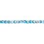 3mm - Czech - Two tone Crystal/Aqua AB - Strand (approx 130 beads) - Faceted Round Fire Polished Glass