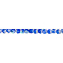 3mm - Czech - Two tone Crystal/Dark Blue AB - Strand (approx 130 beads) - Faceted Round Fire Polished Glass