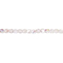 3mm - Czech - Two tone Crystal/Lavender AB - Strand (approx 130 beads) - Faceted Round Fire Polished Glass