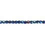 3mm - Czech - Opaque Iris Blue - Strand (approx 130 beads) - Faceted Round Fire Polished Glass
