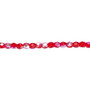 3mm - Czech - Light Red AB - Strand (approx 130 beads) - Faceted Round Fire Polished Glass