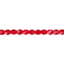 4mm - Czech - Transparent Ruby Red - Strand (approx 100 beads) - Faceted Round Fire Polished Glass