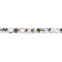 4mm - Czech - Clear Vitrail - Strand (approx 100 beads) - Faceted Round Fire Polished Glass