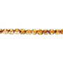 4mm - Czech - Tortoise Gold - Strand (approx 100 beads) - Faceted Round Fire Polished Glass