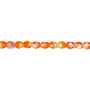 4mm - Czech - Two Tone Crystal/Orange AB - Strand (approx 100 beads) - Faceted Round Fire Polished Glass