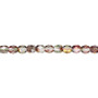 4mm - Czech - Pink & Green Luster - Strand (approx 100 beads) - Faceted Round Fire Polished Glass