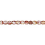 4mm - Czech - Pink & Peach Luster - Strand (approx 100 beads) - Faceted Round Fire Polished Glass