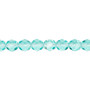 6mm - Czech - Transparent Light Aqua - Strand (approx 65 beads) - Faceted Round Fire Polished Glass