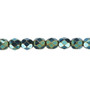 6mm - Czech - Opaque Iris Green - Strand (approx 65 beads) - Faceted Round Fire Polished Glass