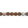 6mm - Czech - Matte Light Brown AB - Strand (approx 65 beads) - Faceted Round Fire Polished Glass