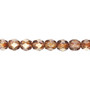 6mm - Czech - Translucent Copper Luster - Strand (approx 65 beads) - Faceted Round Fire Polished Glass