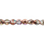 6mm - Czech - Two Tone Clear AB & Metallic Capri Gold - Strand (approx 65 beads) - Faceted Round Fire Polished Glass