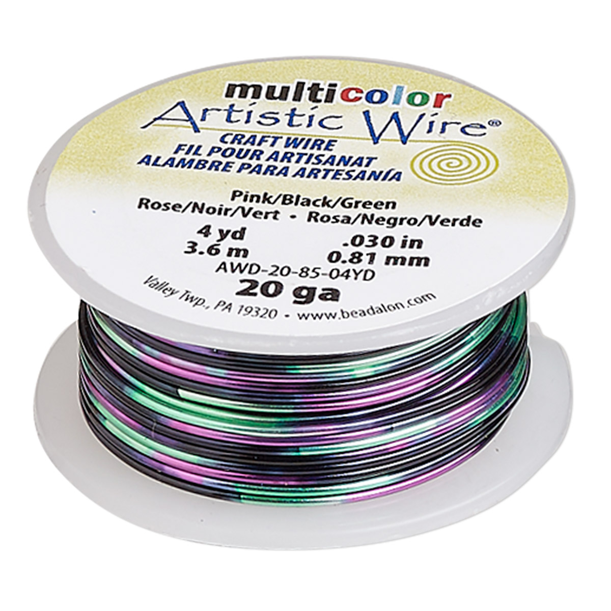 Wire, Artistic Wire®, copper, variegated blue / red / gold, 0.81mm