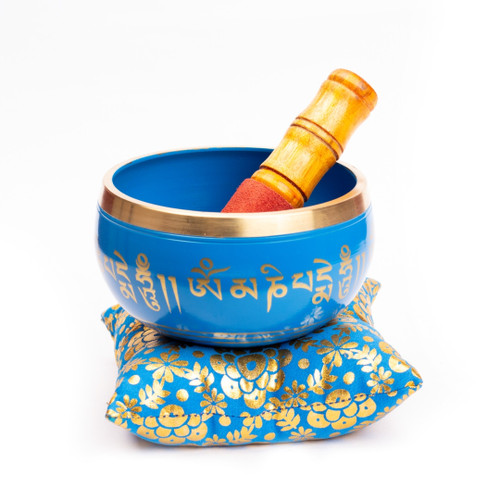 Tibetan Singing Bowl Om Mani (Blue)