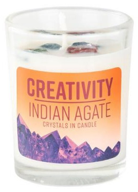 Stone Energy Candle - Creativity (Indian Agate)