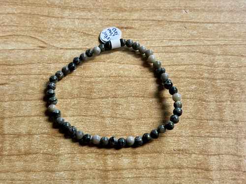 Grey Map Jasper 4mm Bracelet