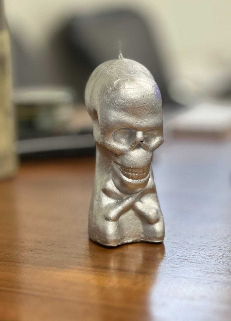 Skull Figure Candle - Silver Skull Figure Candle - Silver