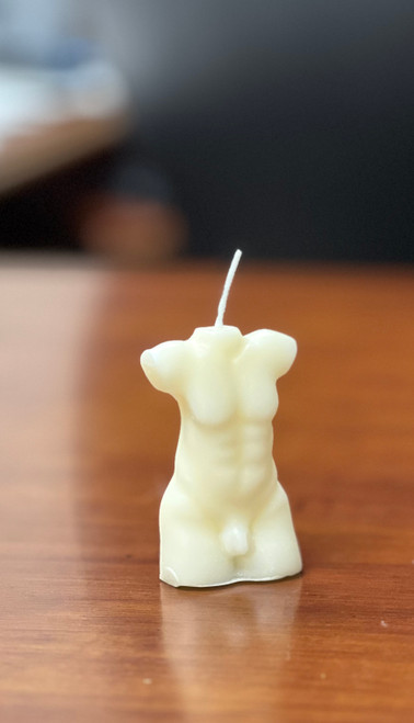 Male Torso Ritual Figure Candle - White Male Torso Ritual Figure Candle - White