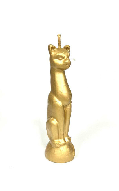 Cat Figure Candle - Gold