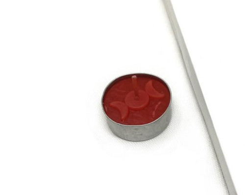 Triple Moon Tealight Candle - Red Triple Moon Tealight Candle - Red