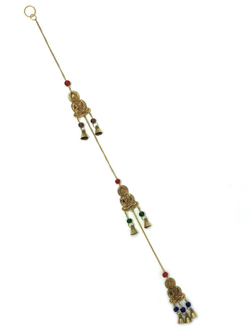 Brass Wind Chime with bells and 3 Buddha Brass Wind Chime with bells and 3 Buddha