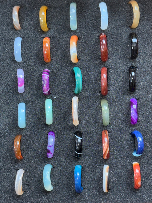 Gemstone Agate Rings Assorted Colors Gemstone Agate Rings Assorted Colors